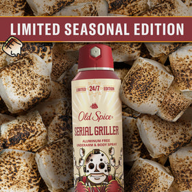 Old Spice Serial Griller lid and bottom markings showing batch details and safety info