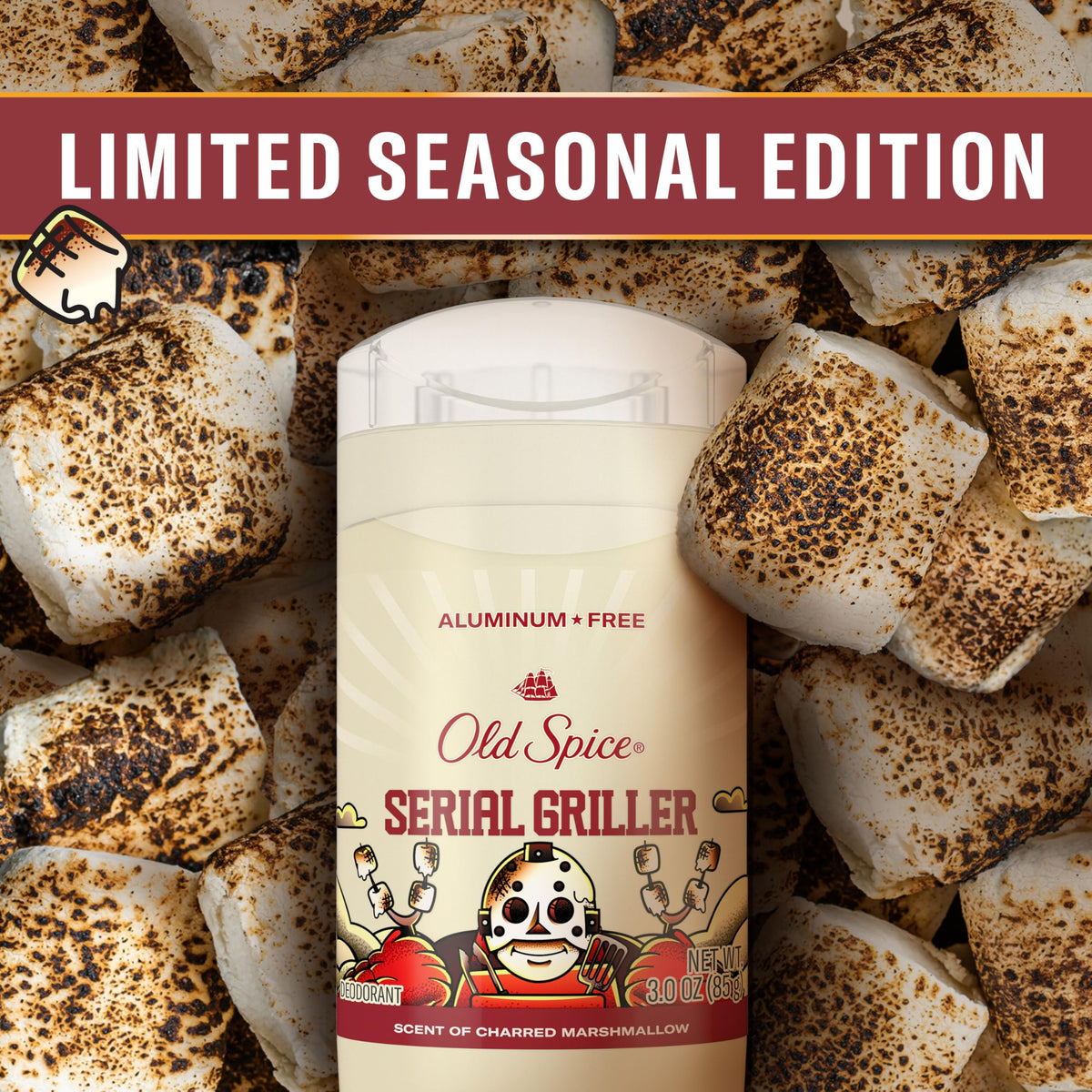 Old Spice Serial Griller lifestyle campfire scene evoking warm summer freshness