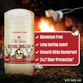 Old Spice Serial Griller stick texture close-up for smooth glide benefit
