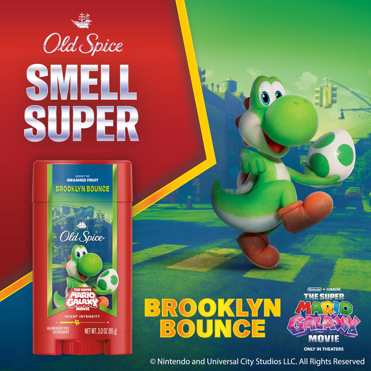 Old Spice smashed fruit label art emphasizing playful fragrance benefit