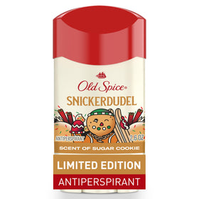 Old Spice Snickerdudel front packaging showing limited edition holiday design and scent