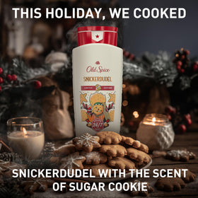 Old Spice Snickerdudel texture on hand showing creamy foam benefit