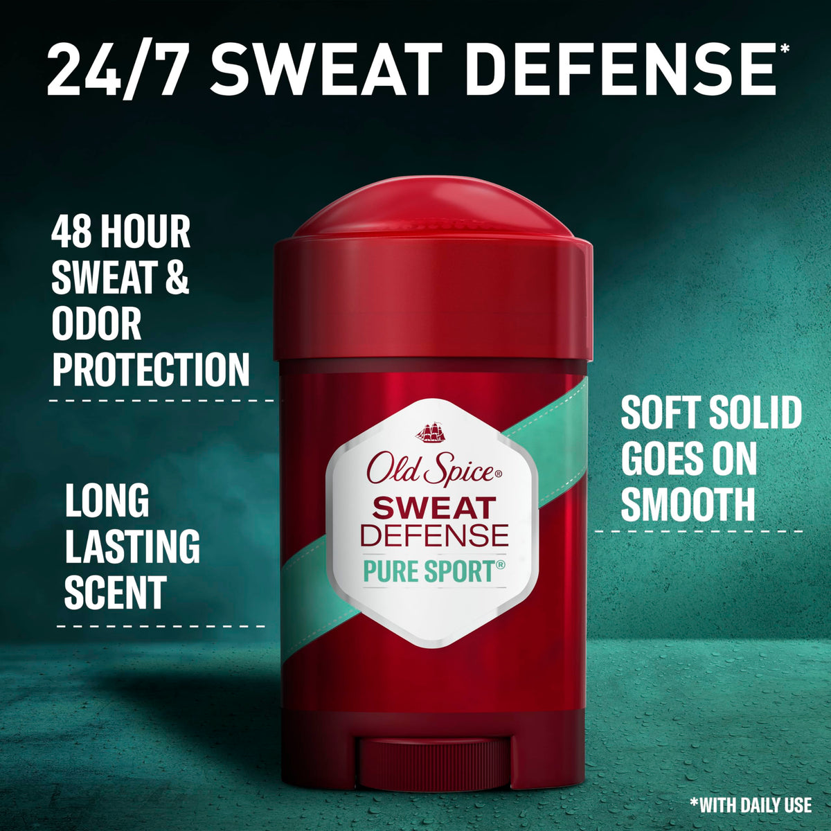 Old Spice close-up of soft-solid texture for smooth, even application