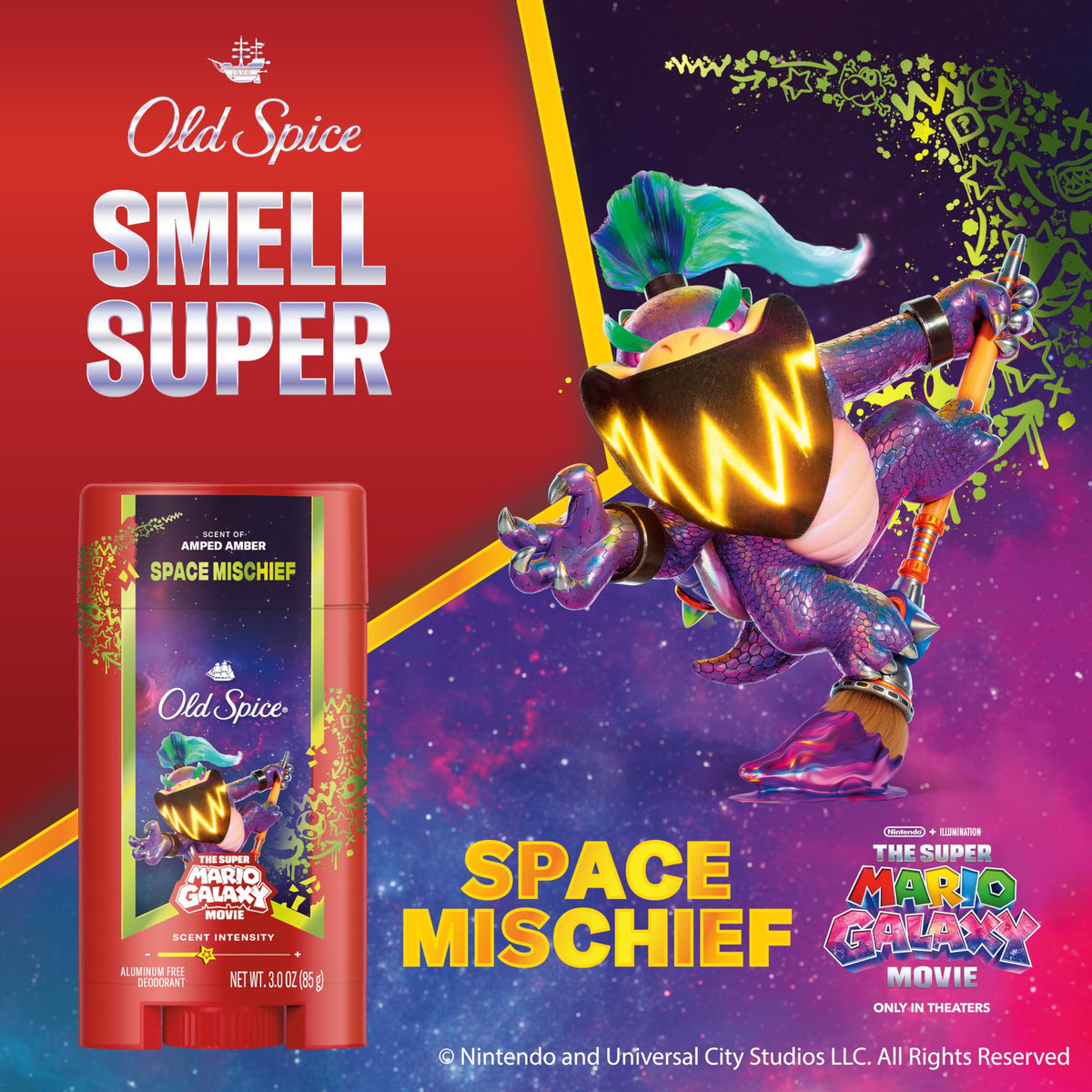 Old Spice Space Mischief stick twisted open demonstrating easy application and convenience