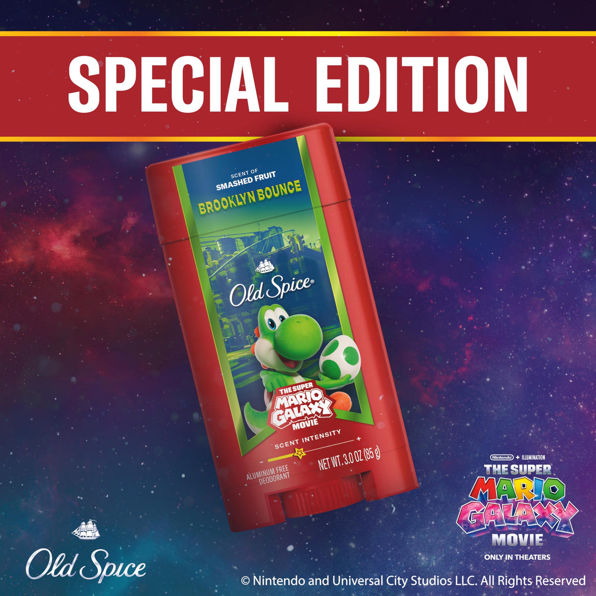 Old Spice special-edition Super Mario Galaxy packaging showing collectible appeal