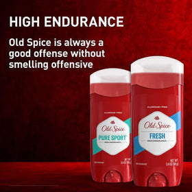 Old Spice deodorant stick held in hand, travel-friendly convenience benefit