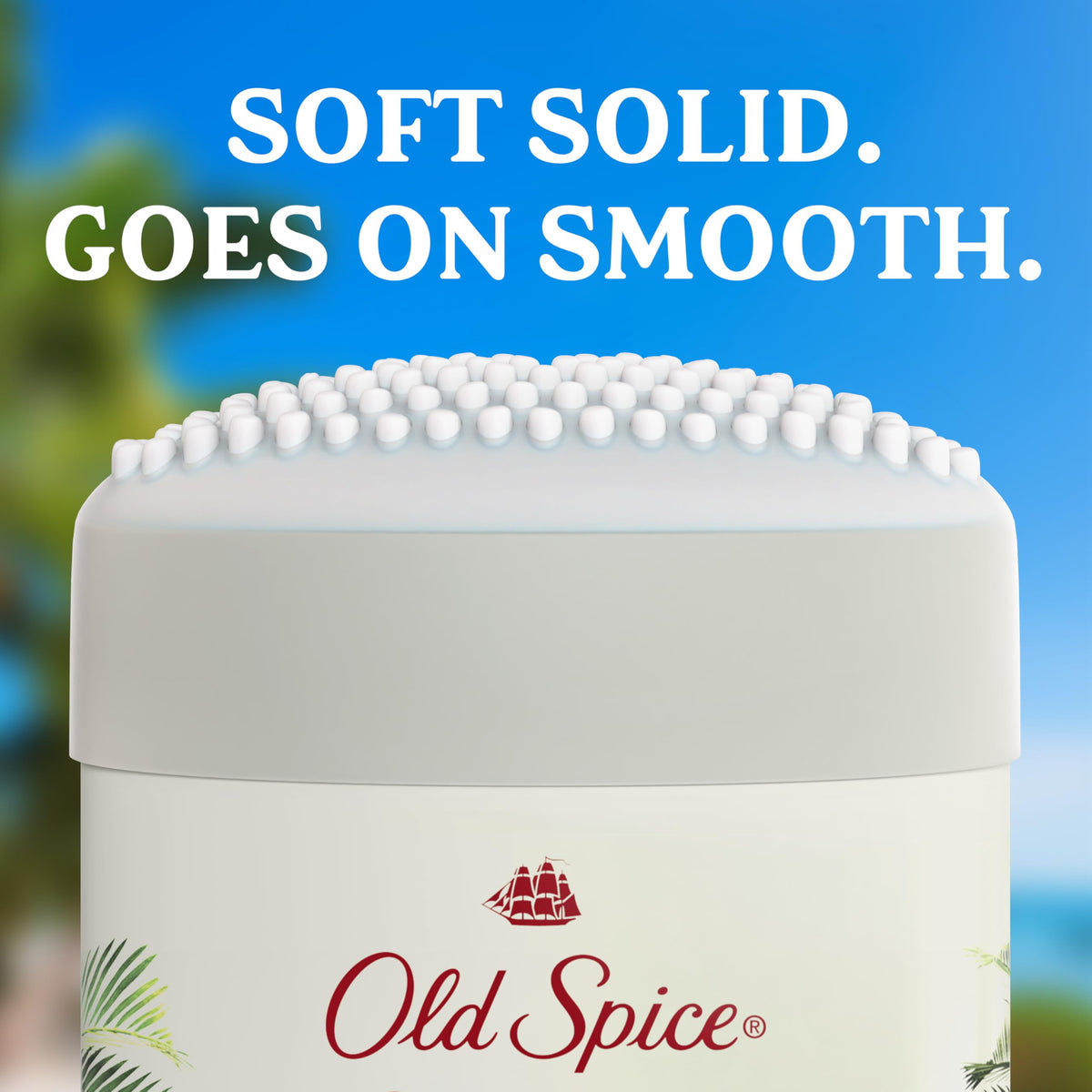 Old Spice stick opened showing product height for easy application benefit