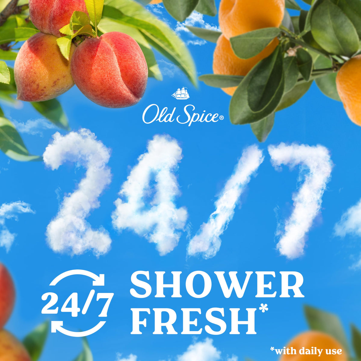 Old Spice Sunrise label detail highlighting vitamin B3 and scent name