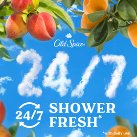 Old Spice Sunrise label detail highlighting vitamin B3 and scent name