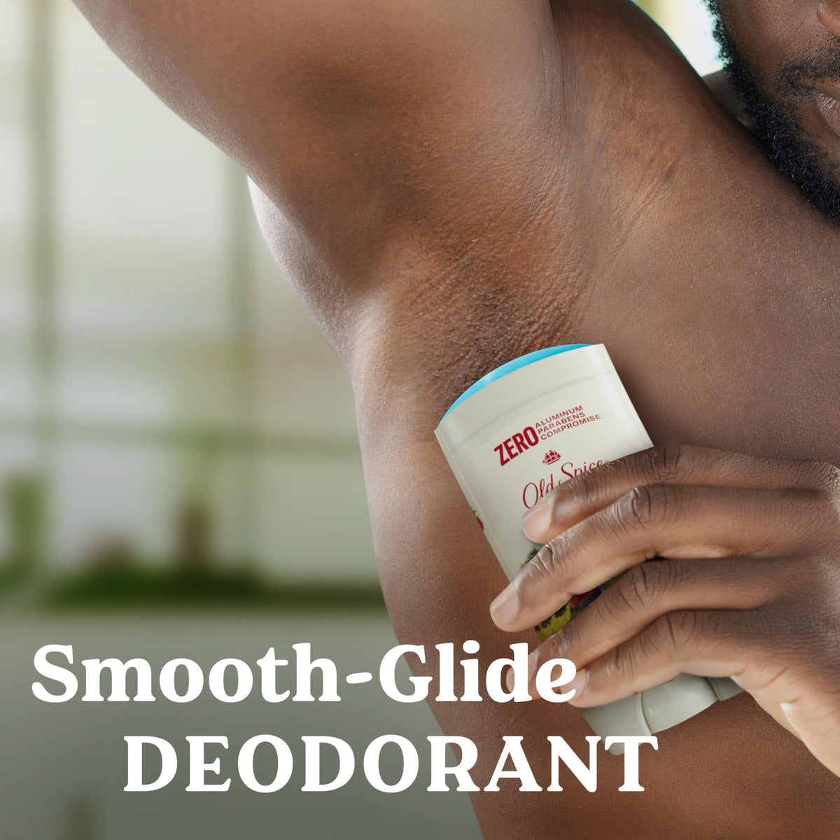 Old Spice in bathroom routine suggesting quick daily use and fast drying