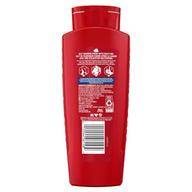 Old Spice Superman bottle on bath shelf staged for grooming organization benefit