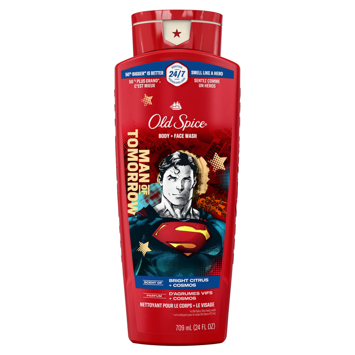 Old Spice Superman front packaging showing bottle and bold label for collector appeal