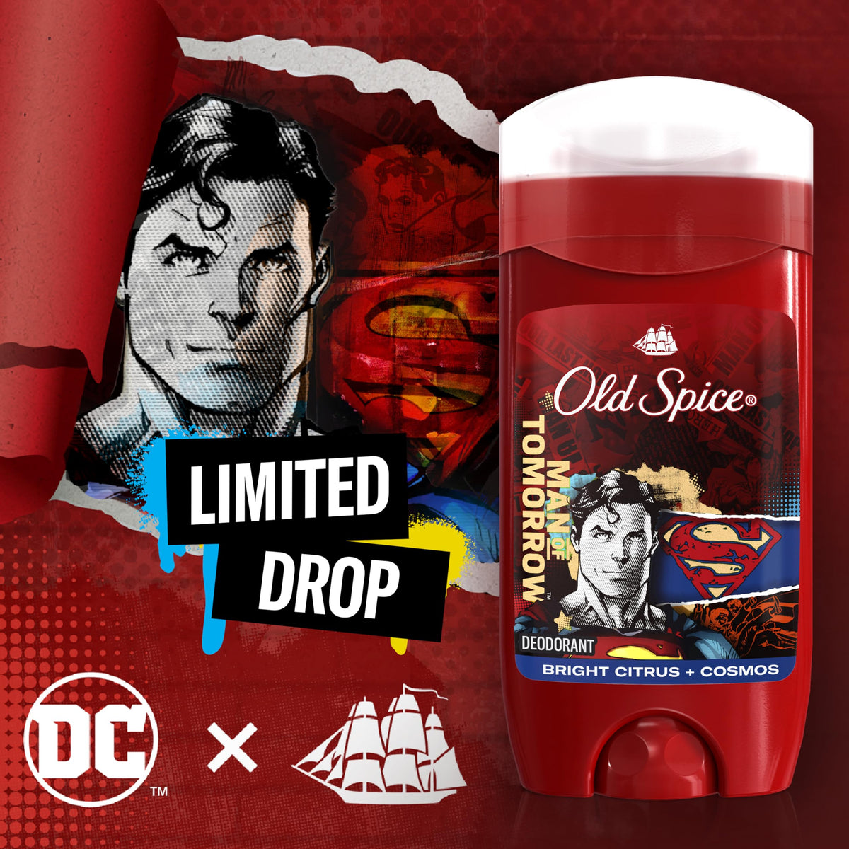 Old Spice on a bathroom shelf lifestyle shot showing confident grooming benefit