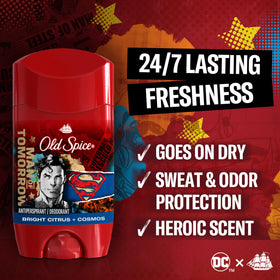 Old Spice stick open close-up showing clear invisible formula benefit