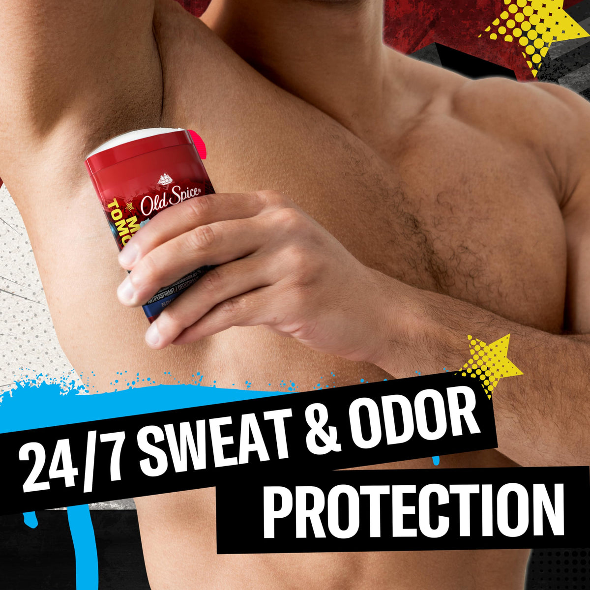 Old Spice applying product underarm texture view showing smooth application
