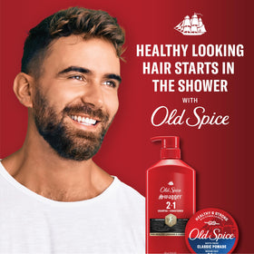 Old Spice Swagger styled hair in barbershop setting for polished look