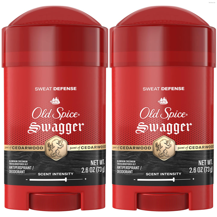 Old Spice Swagger cedarwood front packaging showing product and benefits