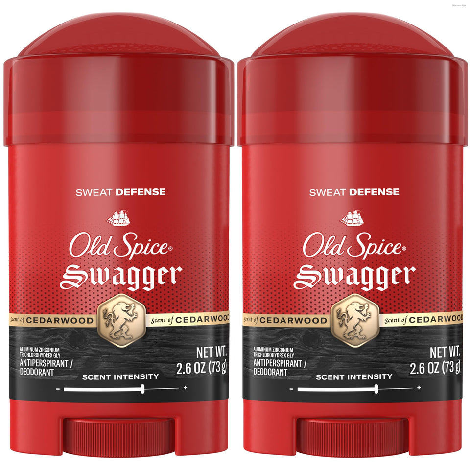 Old Spice Swagger cedarwood front packaging showing product and benefits