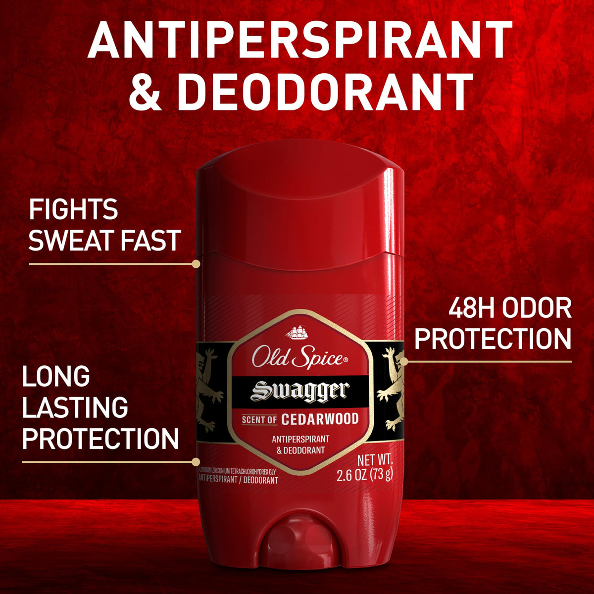 Old Spice Swagger clear stick close-up demonstrating invisible application benefit