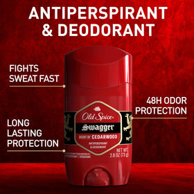Old Spice Swagger clear stick close-up demonstrating invisible application benefit