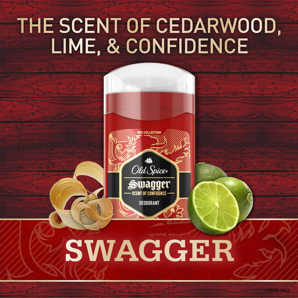 Old Spice Swagger on bathroom shelf styled with toiletries showing easy everyday grooming integration