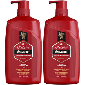 Old Spice Swagger front-packaging shows two 30 oz bottles and highlights value
