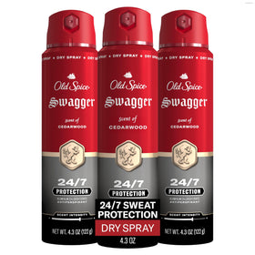Old Spice Swagger front packaging showing bold cedarwood scent benefit