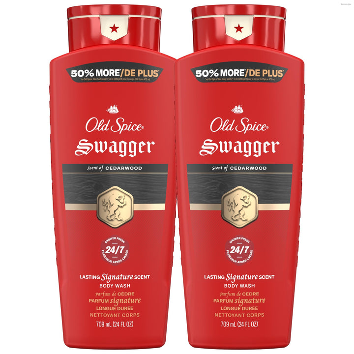 Old Spice Swagger front packaging showing bold lime and cedarwood scent and benefit
