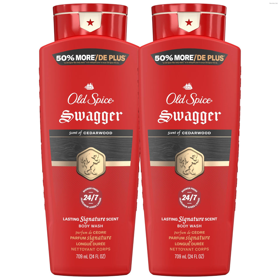 Old Spice Swagger front packaging showing bold lime and cedarwood scent and benefit