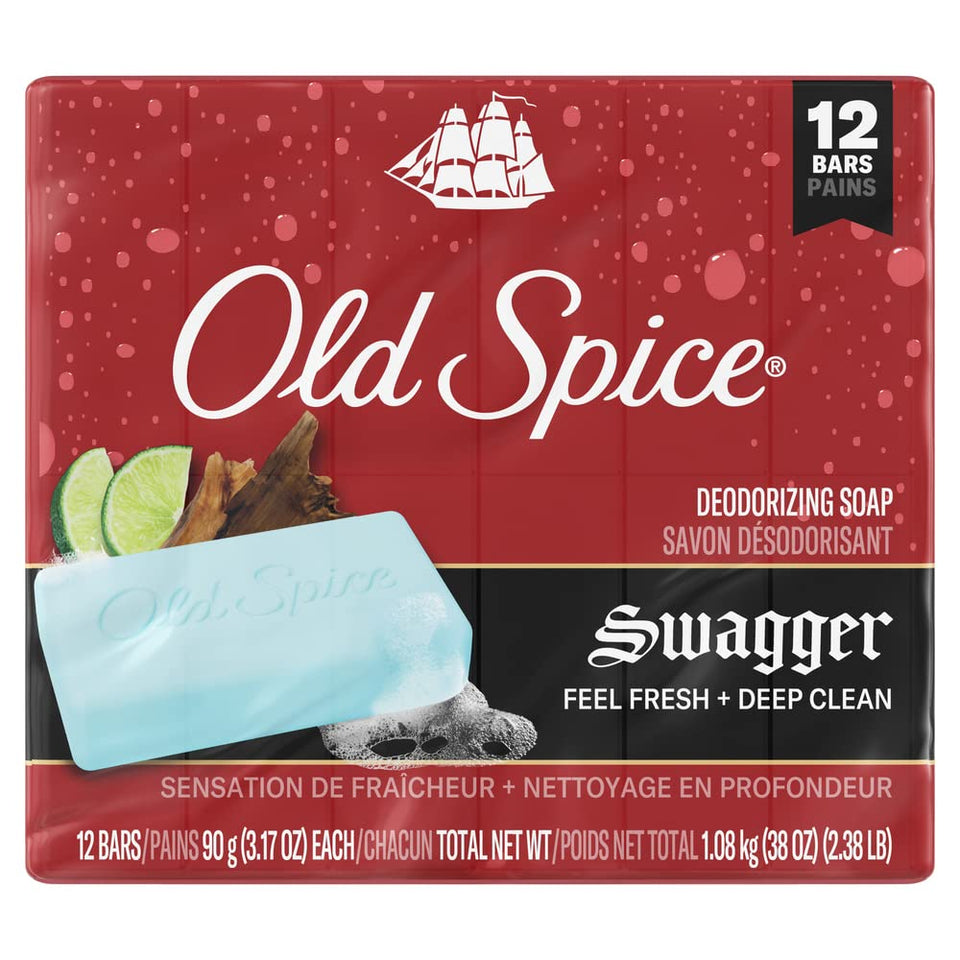 Old Spice Swagger front packaging showing bold cedarwood lime scent benefit