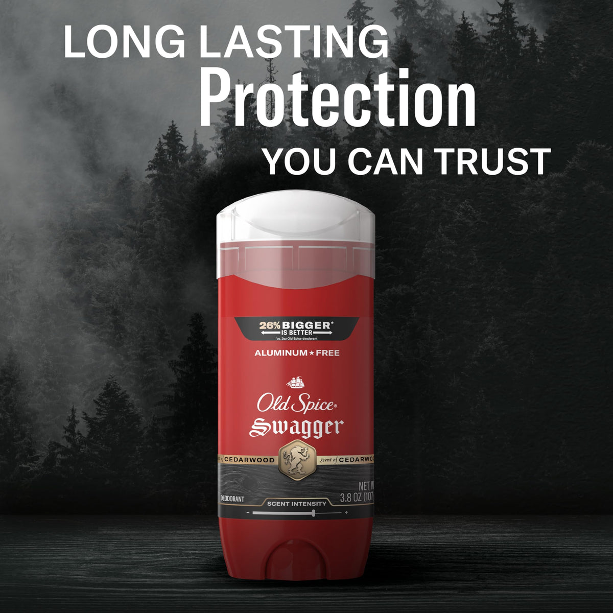 Old Spice Swagger on bathroom vanity showing daily grooming convenience