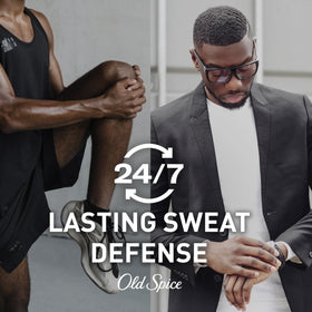 Old Spice Swagger in hand to show 2.6 oz size and travel-friendly benefit