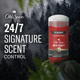 Old Spice Swagger close-up texture shot highlighting aluminum-free formula