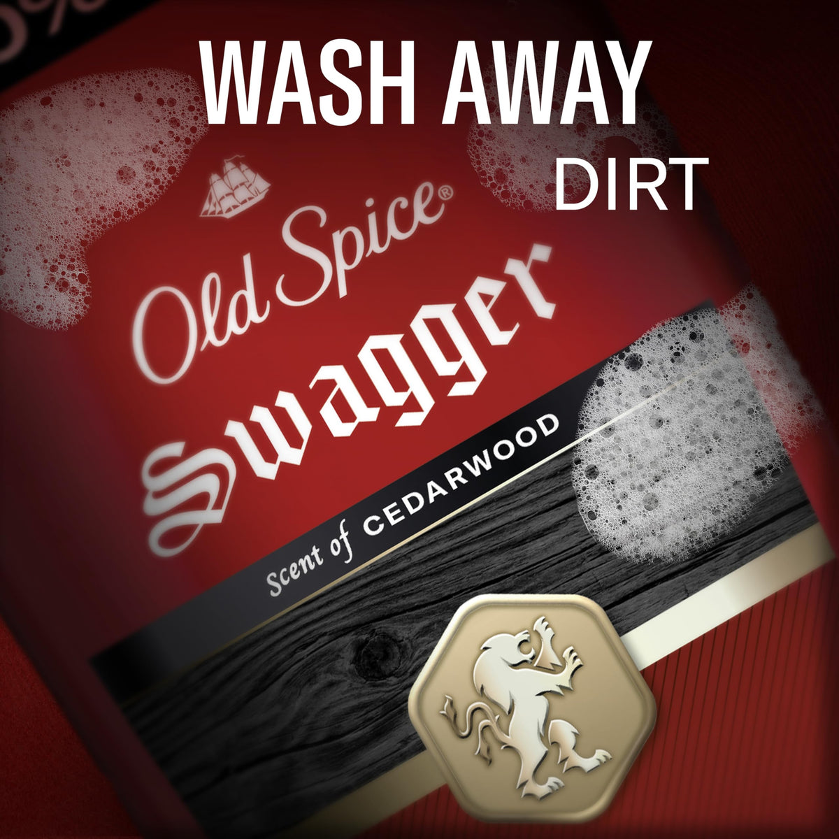 Man using Old Spice Swagger in shower highlighting confident fresh scent benefit