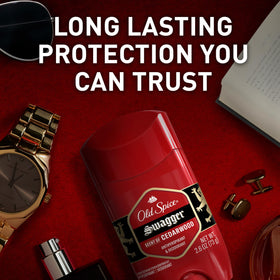 Old Spice Swagger open cap and dispenser illustrating easy daily application