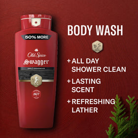 Old Spice Swagger pair of 24oz bottles shown for size and value benefit