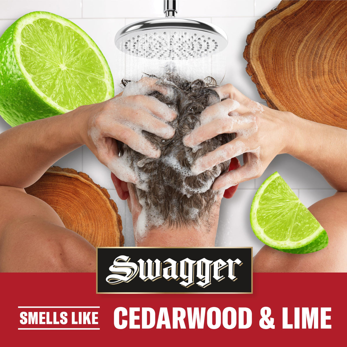 Old Spice Swagger held in hand to show 29.2 fl oz size and value