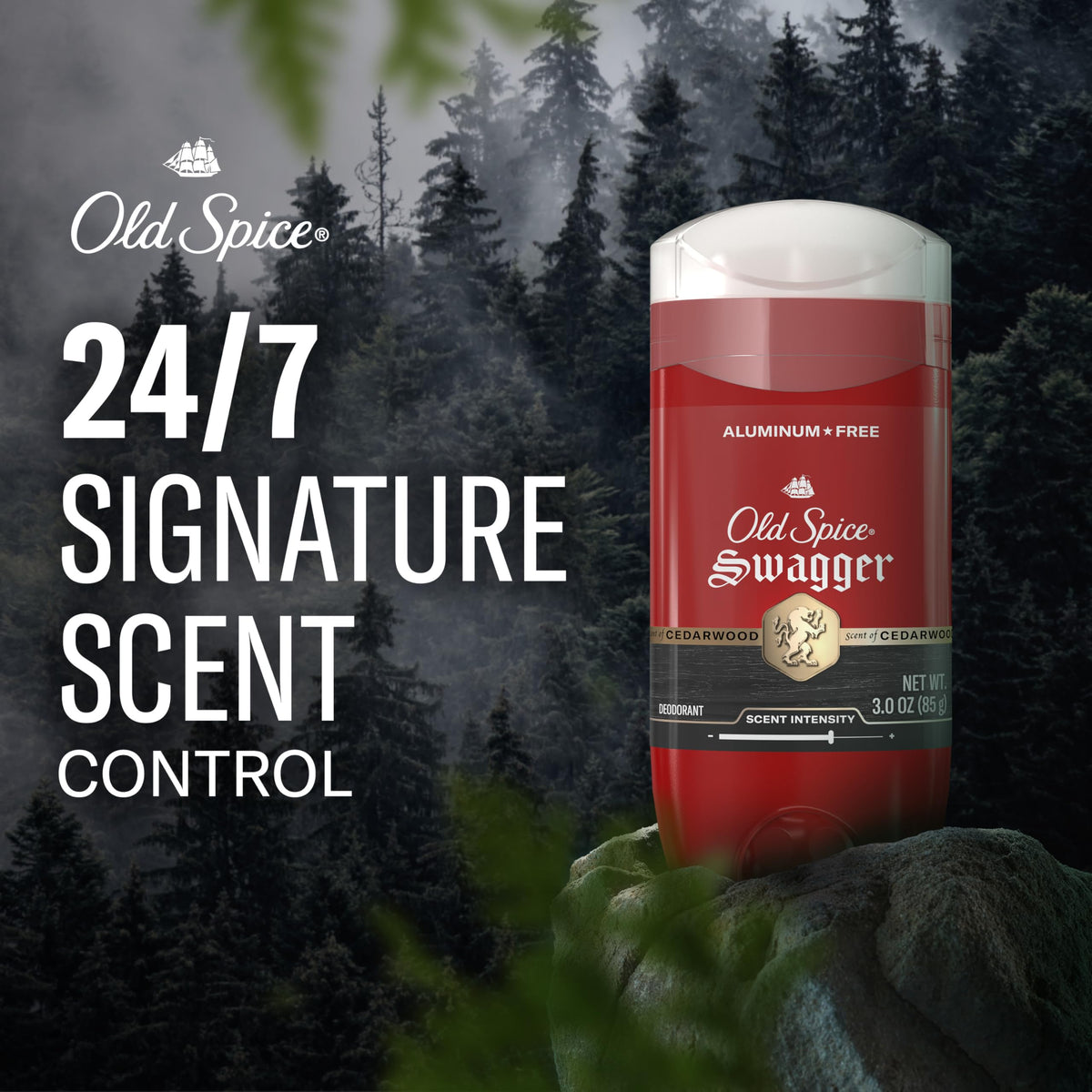 Old Spice Swagger stick texture close-up showing smooth application benefit