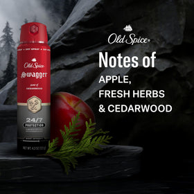 Old Spice Swagger dry finish close-up showing non-sticky underarm comfort