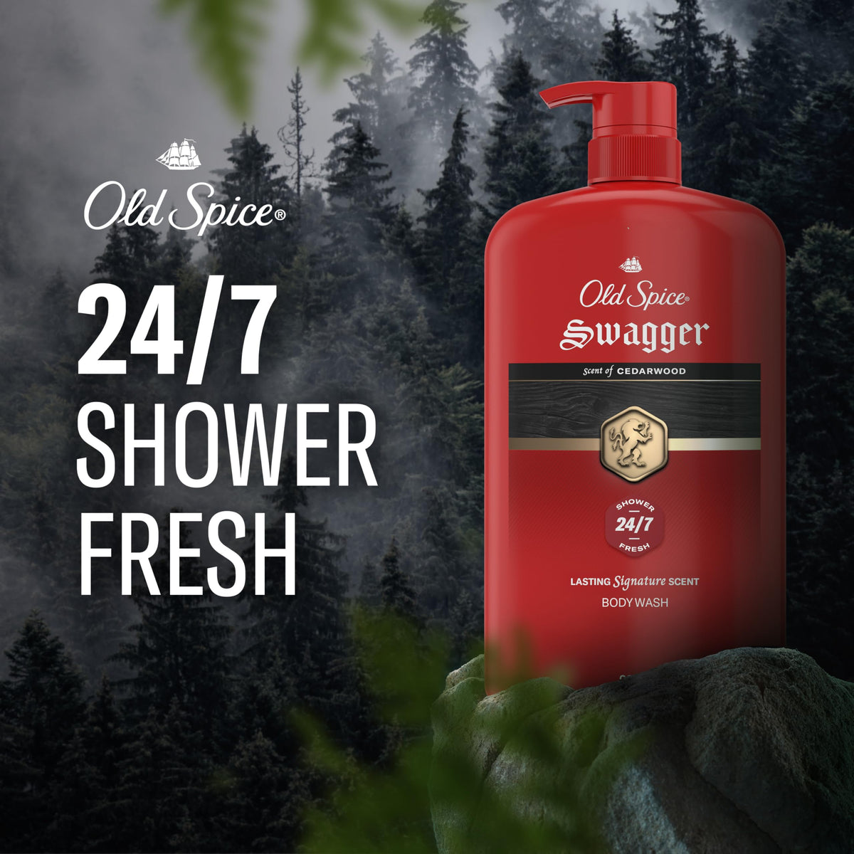 Old Spice Swagger lather close-up showing rich foam and effective cleansing action