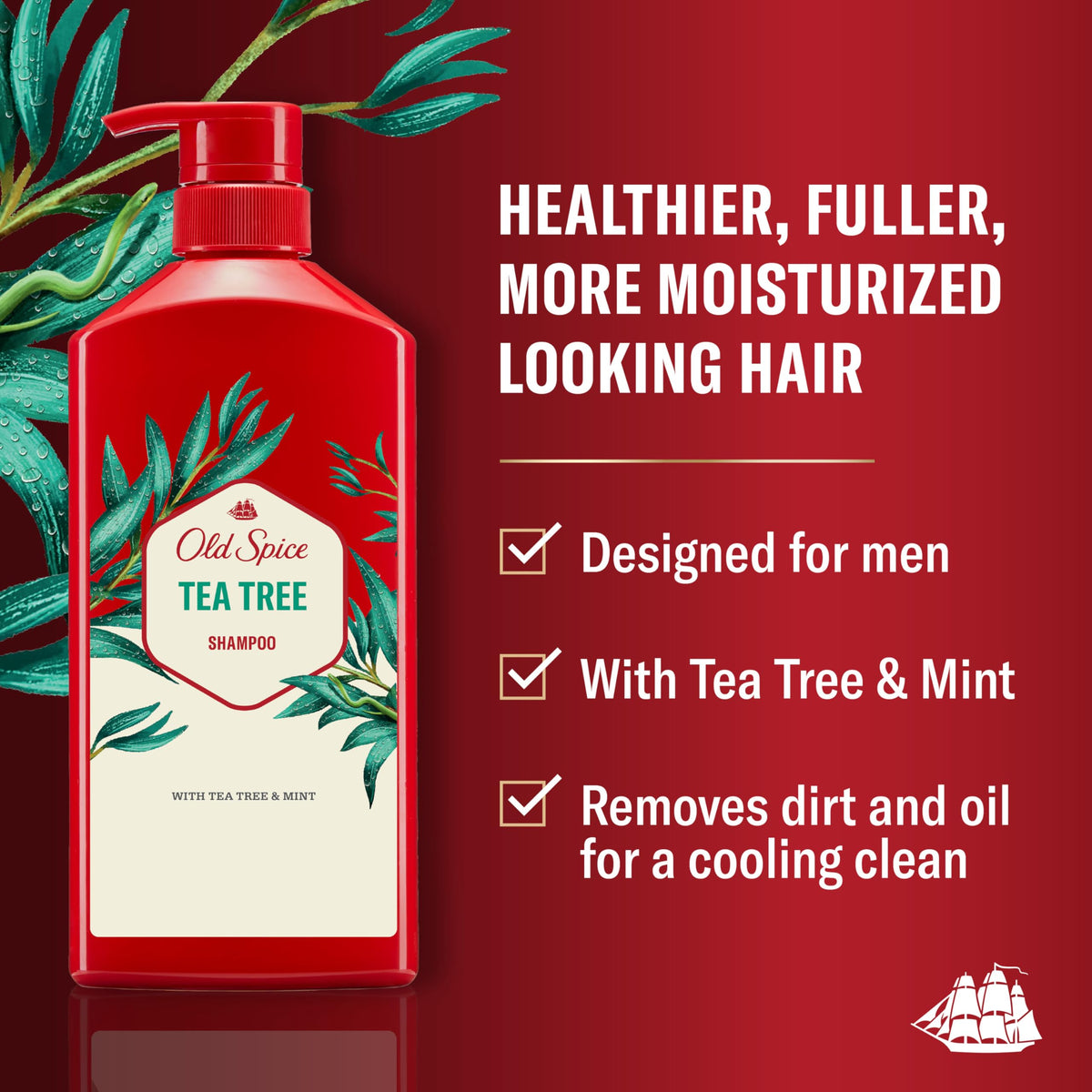 Old Spice back label close-up showing ingredients and usage benefit