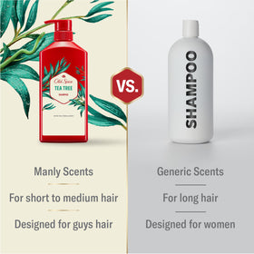 Old Spice shampoo lather in hand showing clean, invigorating benefit