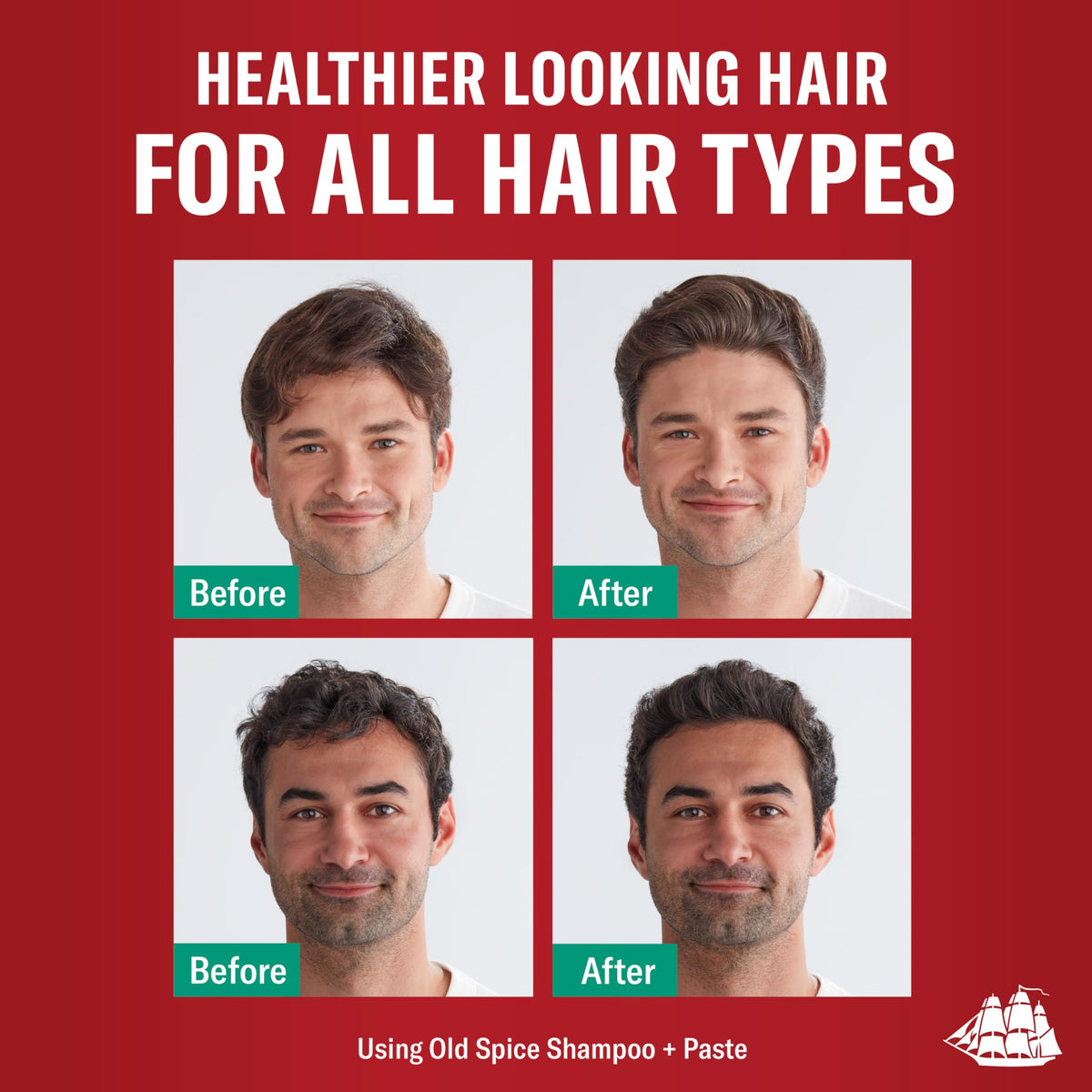 Old Spice texture pouring from bottle showing gentle, effective benefit