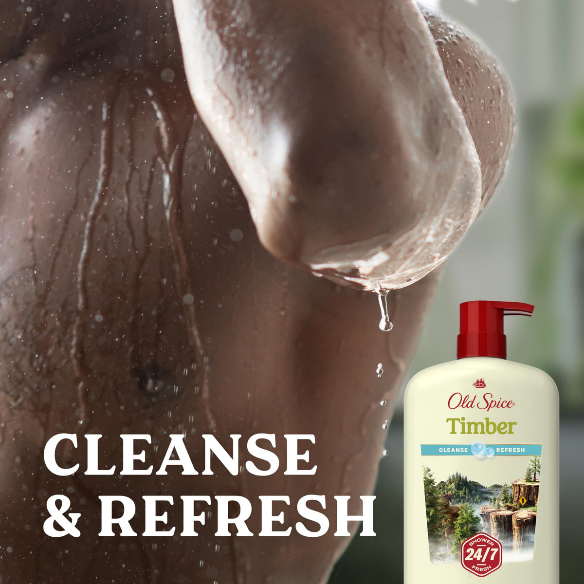 Old Spice rich foam lather texture demonstrating effective cleansing power