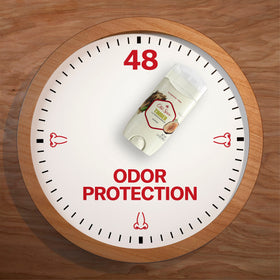 Old Spice Timber next to a ruler showing compact 3 ounce size for travel convenience