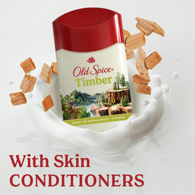 Old Spice stick beside hand showing 2.6 oz size for travel convenience