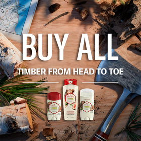 Old Spice Timber texture detail showing smooth solid surface for non-sticky protection