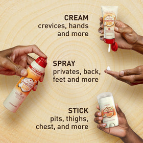 Old Spice in a travel bag lifestyle shot for on-the-go daily freshness