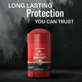 Old Spice stick positioned in travel bag for convenience on-the-go