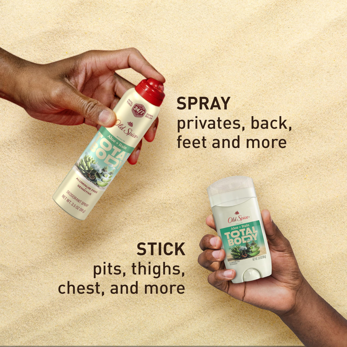 Old Spice can inside a toiletry bag showing travel-ready odor protection